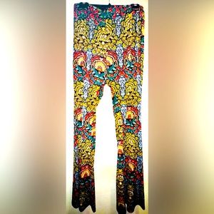 Women’s Flare leg flower spandex pants. Sz 1X